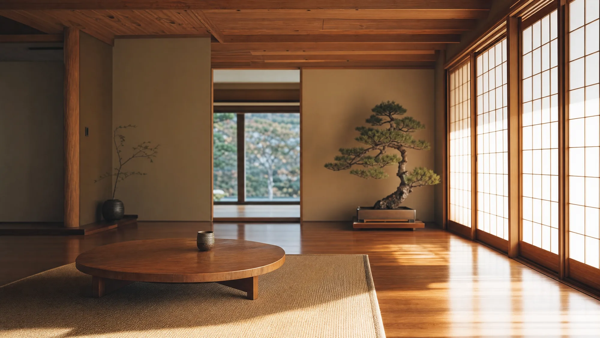 リフォーム後の和の温もりが残る居間